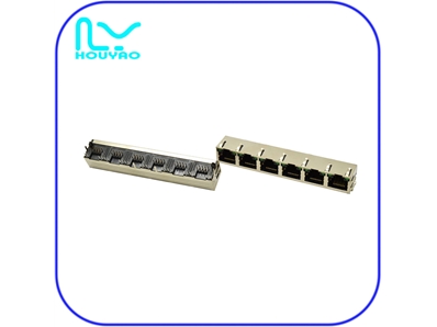 RJ451*6屏蔽帶燈帶彈片