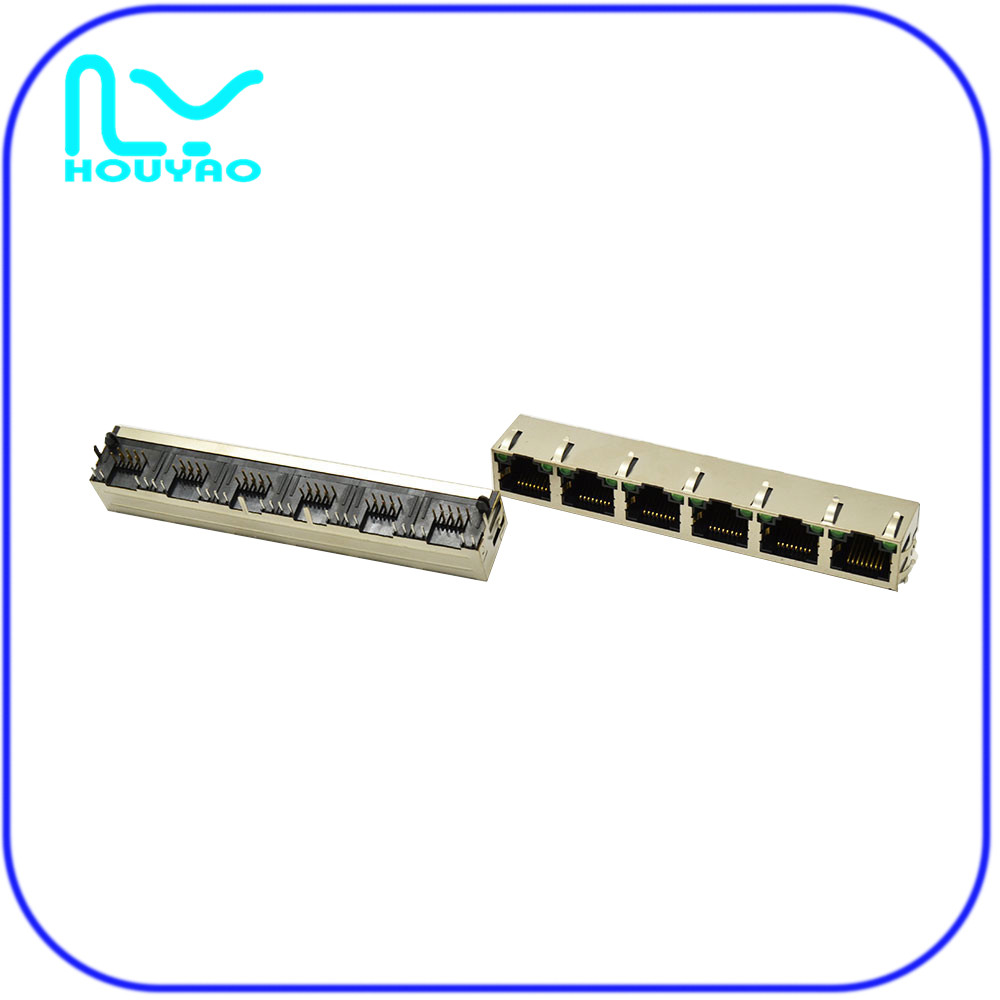 RJ451*6屏蔽帶燈帶彈片