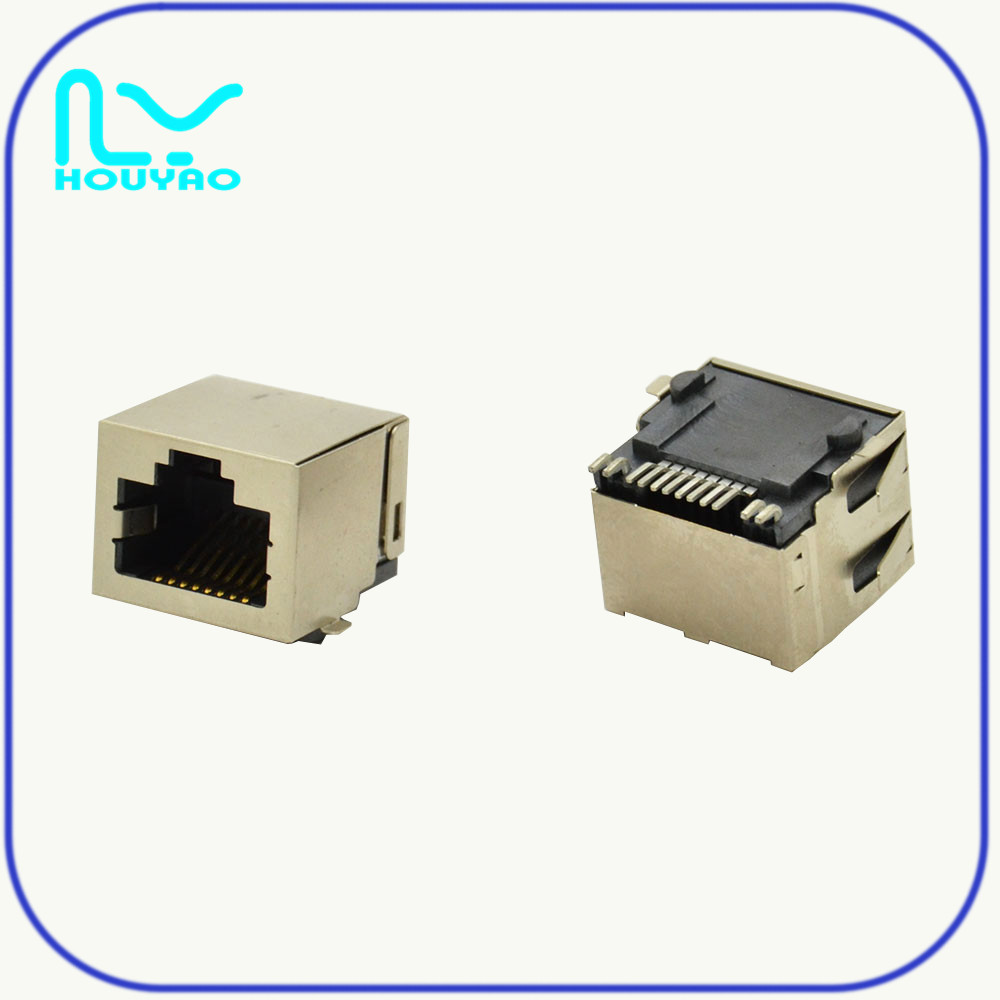 RJ45 1*1 SMT copper shell with light shrapnel